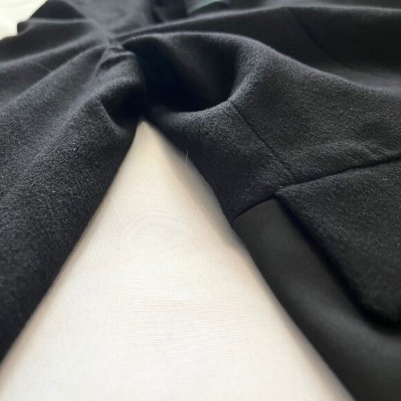 ST. EMILE BLACK WOOL CASHMERE BLEND SATIN STRIPE BLAZER - 12 - Picture 9 of 14